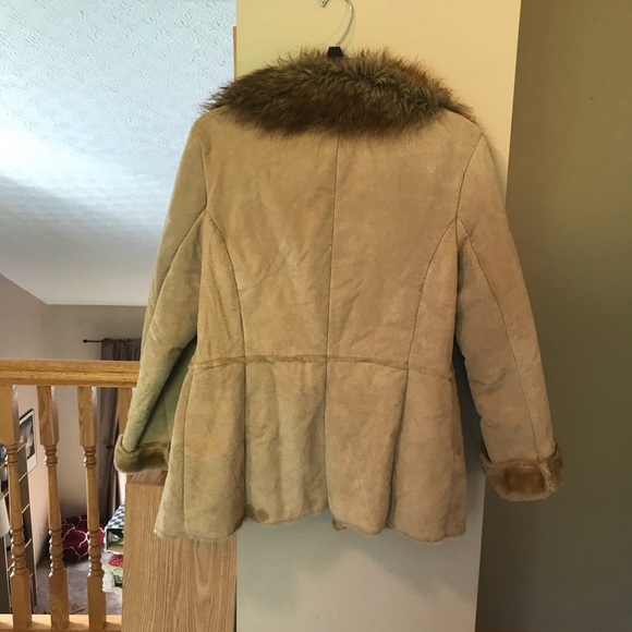 St John’s Bay Suede Penny Lane Tan Coat - Picture 5 of 14